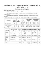 MA TRẬN VÀ ĐỀ KT HK2 VẬT LÍ 6 THEO CHUẨN KTKN(MỚI)