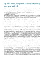 Đặc trưng văn hoá, văn hoá và sự thể hiệnchúng trong ca dao người Việt