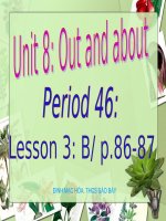 Bài giảng điện tử tham khảo thao giảng, thi GV Anh 6 Unit 8 Out and about (33)
