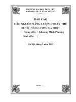 báo cáo các NGUỒN NĂNG LƯỢNG THAY THẾ đề tài  NĂNG LƯỢNG địa NHIỆT