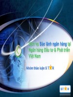Dịch vụ bảo lãnh  ngân hangftaij ngân hàng đầu tư & phát triển Việt Nam