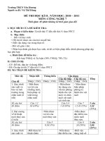 Đề thi+Đáp án Công nghệ 7, kì II - Mới