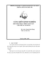 skkn 1 số biện pháp phát triển ngôn ngữ cho trẻ em mầm non mới đi học trường mầm non họa mi