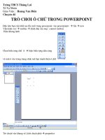 TRÒ CHƠI Ô CHỮ TRONG BAI BOI