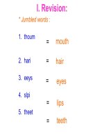 Bài giảng điện tử tham khảo thao giảng, thi GV Anh 6 Unit 9 The body (9)