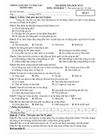 Đề thi HKII Sinh7+Ma trận+Đáp án