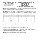 Đề và đáp án thi HSG Dia 7 huyện Vĩnh Lộc - Thanh Hóa