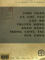 Tính toán và chế tạo các bộ truyền động bánh răng trong công tác sửa chữa