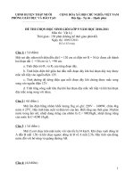 ĐỀ THI & ĐÁP ÁN KỲ THI CHỌN HSG LỚP 9 HUYỆN THAP MƯỜI 2010 - 2011