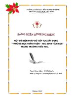 SKKN: MỘT SỐ BIỆN PHÁP ĐỂ TIẾP TỤC XÂY DỤNG TRƯỜNG HỌC THÂN THIỆN HỌC SINH TÍCH CỰC TRONG TRƯỜNG TIỂU HỌC