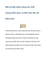 Một số giải pháp nâng cao chất lượng kiểm toán và đảm bảo tiến độ kiểm toán