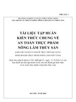 Tài liệu tập huấn kiến thức chung về an toàn thực phẩm nông lâm thủy sản