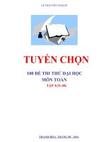 Tuyển chọn 100 đề thi thử ĐH môn Toán 2015 tập 3 (31-40)