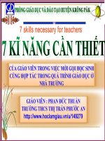 7 KĨ NĂNG CẦN THIẾT CỦA GIÁO VIÊN
