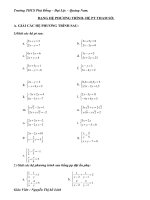 ÔN TẬP TUYỂN 10 - HỆ PT THAM SỐ