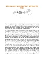 DIỄN TIẾN Ý TƯỞNG SO HOW CAN I SUCCESSFULLY DEVELOP AN IDEA