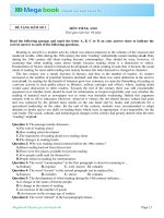 Luyện Đề Anh Văn THPT Quốc Gia 2015 Có đáp án Đề Số 1