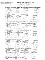 ĐỀ THI HK II TIẾNG ANH 9