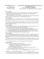 Đề thi chuyên hóa chuyên long an năm 2014