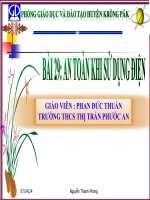 BÀI 29: AN TOÀN KHI SỬ DỤNG ĐIỆN