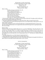 ĐÁP ÁN THAM KHẢO SỞ GIÁO DỤC VÀ ĐÀO TẠO HÀ NỘI KỲ THỊ TUYỂN SINH VÀO LỚP 10 THPT 2015