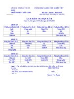 LỊCH KIỂM TRA HỌC KỲ 2