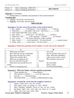 Bài tập Anh 6 Tuần 37