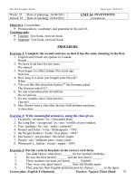 Bài tập Anh 8 Tuần 35