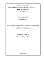 Phát ngôn cầu khiến gián tiếp trong tiếng Việt ( liên hệ với tiếng Hán)