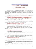 KẾ HOẠCH VÀ LỊCH KHẢO SÁT HỌC KỲ II NĂM HỌC 2010-2011