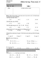 Phiếu học tập Toán - Tuần 31 mới nhất