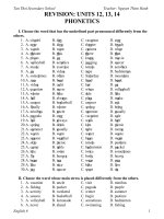 Ôn tập Anh 6 Units 12-13-14