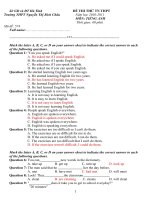 ĐỀ VÀ ĐÁP ÁN THI THU TN TIẾNG ANH MÃ ĐỀ 574