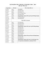 LỊCH KIỂM TRA THI ĐUA CUỐI NĂM CẢ BA BẬC HỌC MN, TH & THCS