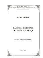 Đặc điểm biệt danh của trẻ em ở Hà Nội