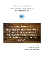 Tiểu luận lợi thế cạnh tranh gỗ và các sản phẩm gỗ Việt nam