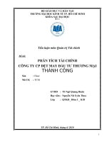 PHÂN TÍCH TÀI CHÍNH CÔNG TY CP DỆT MAY ĐẦU TƯ THƯƠNG MẠI THÀNH CÔNG