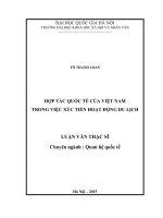 Hợp tác quốc tế của Việt Nam trong việc xúc tiến hoạt động du lịch