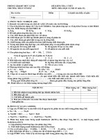 KIỂM TRA 1 TIẾT HÓA 8 TUẦN 13 ĐỀ 1