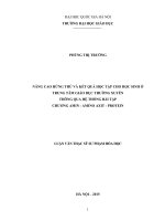 Nâng cao hứng thú và kết quả học tập cho học sinh ở Trung tâm giáo dục thường xuyên thông qua hệ thống bài tập chương Amin - Amino Axit – Protein