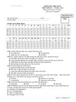 Đề Sinh 11 KT HK II số 9