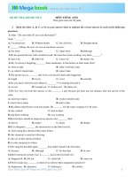 Đề Anh Văn luyện thi THPT Quốc Gia Có đáp án