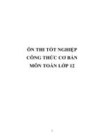 ôn thi tốt nghiệp công thức cơ bản toán 12