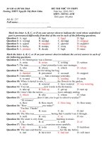 ĐỀ VÀ ĐÁP ÁN THI THU TN TIẾNG ANH