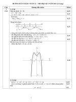Đáp án đề thi HKII Toán 12 - năm 2011