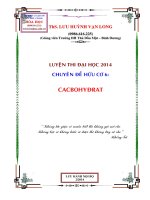 Chuyên đề Hữu cơ 6 Cacbohidrat