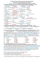 Đề và đáp án tuyển sinh vào 10 môn tiếng anh tham khảo 2015 (2)