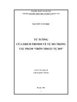 Tư tưởng của Erich Fromm về tự do trong tác phẩm  Trốn thoát tự do