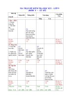 Đề- Ma trận- Đáp án Ngữ văn 9 HK 1 ( Tham khảo )