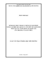 Đánh giá thực trạng và đề xuất giải pháp nâng cao hiệu quả quản lý, tổ chức du lịch sinh thái tại các vườn quốc gia Cúc Phương và Xuân Thủy